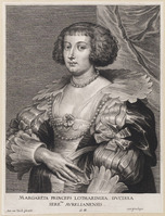 KG 02957
<br/>
Portret Margareta van Lotharingen (1615-1672)
<br/>
<em>Bolswert, Schelte Adamsz. (ca. 1586 - 1659)</em>